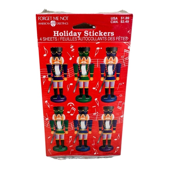 Vtg NOS Christmas Nutcrackers Holiday Stickers Red Sheets American Greetings - Picture 1 of 2